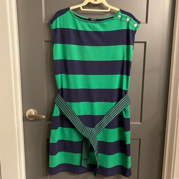 moda 2000 emerald green dress Tommy Hilfiger Womens Striped Maxi Shirt Dress, Green main image 1